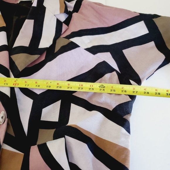 Diane Von Furstenberg Jacket Abstract Retro Double Breasted Cotton Purple 6 - Picture 9 of 14